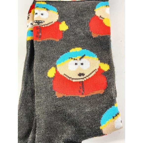 South Park Cartman Crew Socks Men's Size 6-12 Black Graphic 1 Pair - Picture 3 of 5